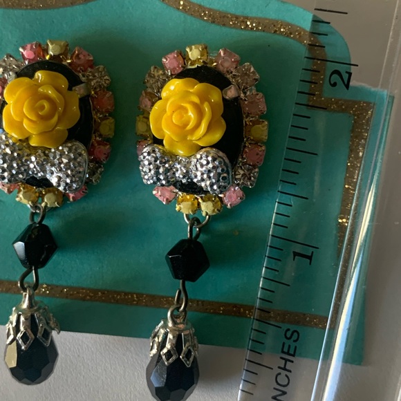 Necklace and earring set black and yellow - Picture 10 of 16